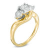 Thumbnail Image 2 of 0.50 CT. T.W. Diamond Illusion Twist Past Present Future® Engagement Ring in 10K Gold