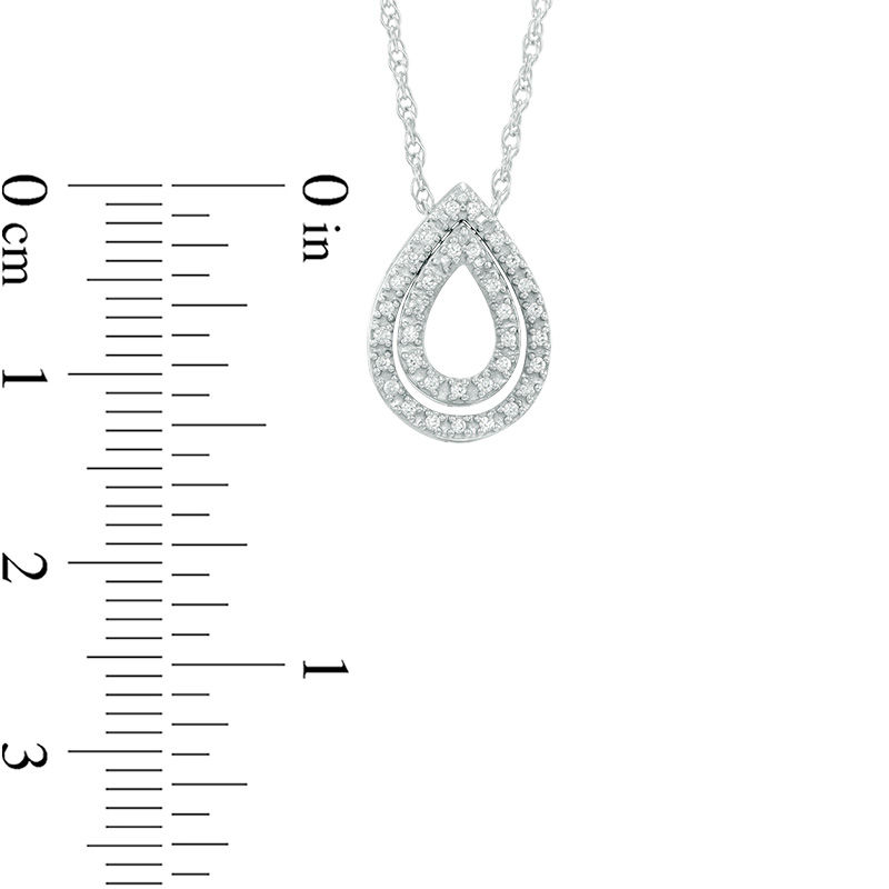 0.09 CT. T.W. Diamond Double Teardrop Pendant in Sterling Silver