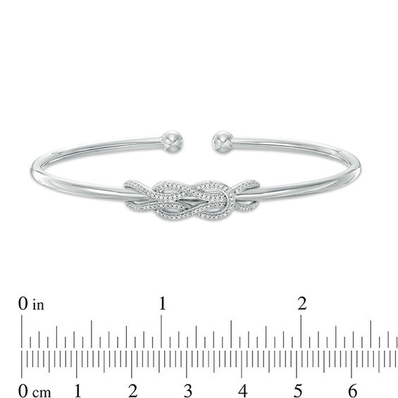 0.20 CT. T.W. Diamond  Infinity Knot Cuff Bracelet in Sterling Silver