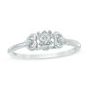 Diamond Accent Heart Sides Promise Ring in 10K White Gold