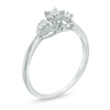 Diamond Accent Heart Sides Promise Ring in 10K White Gold