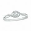 Diamond Accent Swirl Twist Shank Promise Ring in 10K White Gold