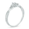 Diamond Accent Marquise Twist Shank with Tri-Sides Promise Ring in 10K White Gold