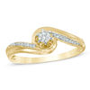 Thumbnail Image 0 of Diamond Accent Swirl Bypass Promise Ring in 10K Gold