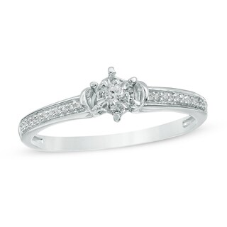 Diamond Accent Collar Promise Ring in 10K White Gold