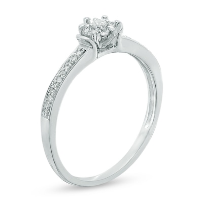 Diamond Accent Collar Promise Ring in 10K White Gold