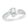 Thumbnail Image 0 of 0.12 CT. T.W. Diamond Loop Promise Ring in Sterling Silver