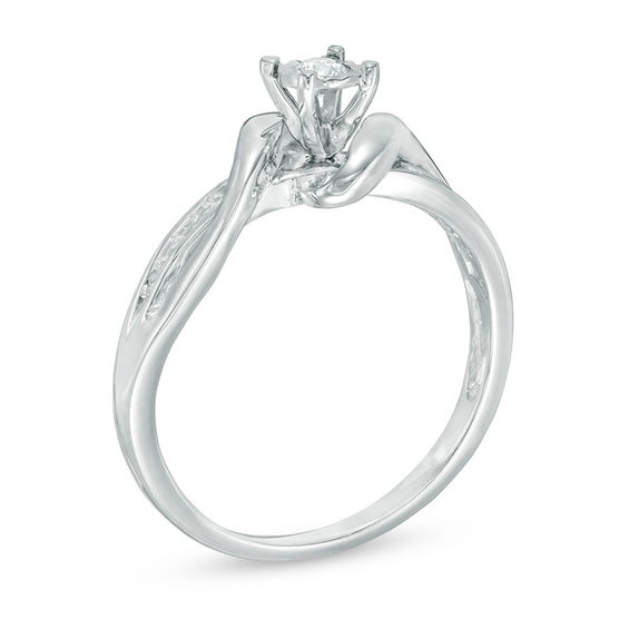 0.12 CT. T.W. Diamond Loop Promise Ring in Sterling Silver