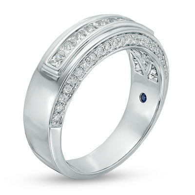 Vera Wang Love Collection Men's 0.95 CT. T.W. Diamond Nine Stone Wedding Band in 14K White Gold