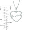 Thumbnail Image 1 of Diamond Accent "Grandma" Heart Pendant in 10K White Gold