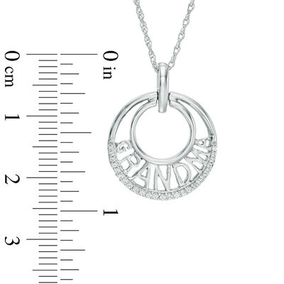 0.09 CT. T.W. Diamond "GRANDMA" Eclipse Circle Pendant in Sterling Silver