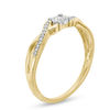 0.09 CT. T.W. Diamond Twist Split Shank Promise Ring in 10K Gold