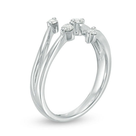 0.25 CT. T.W. Diamond Four Stone Bypass Ring in 10K White Gold