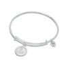 Thumbnail Image 0 of Chrysalis Cubic Zirconia "L" Initial Charm Adjustable Bangle in White Brass