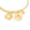 Chrysalis "MOM" Charms Adjustable Bangle in Yellow-Tone Brass