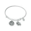 Chrysalis "MOM" Charms Adjustable Bangle in White Brass