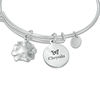 Chrysalis "MOM" Charms Adjustable Bangle in White Brass