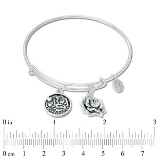 Chrysalis "MOM" Charms Adjustable Bangle in White Brass