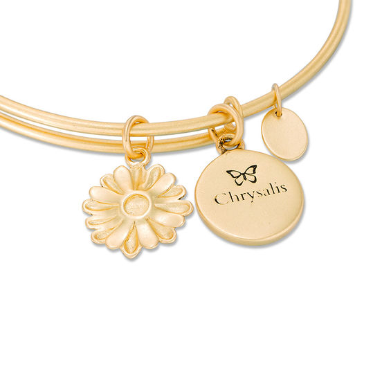 Chrysalis "Daughter" Charms Adjustable Bangle in Yellow-Tone Brass