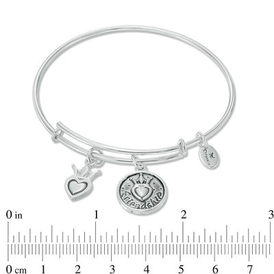 Chrysalis "Friendship" Charms Adjustable Bangle in White Brass