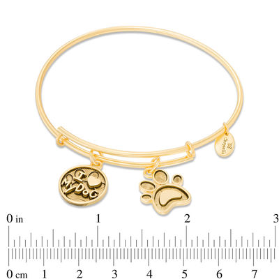 Chrysalis Dog Charms Adjustable Bangle in Yellow-Tone Brass