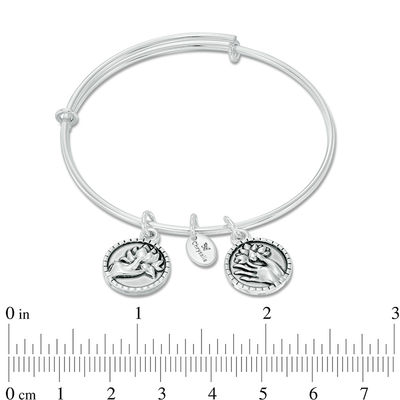 Chrysalis "Creativity" Charms Adjustable Bangle in White Brass