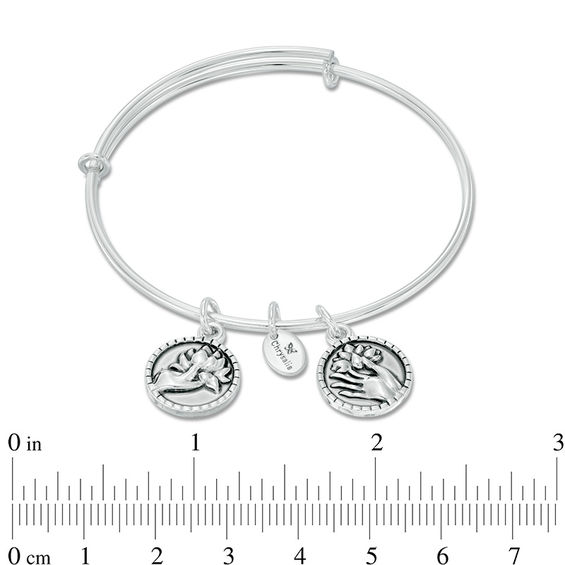 Chrysalis "Creativity" Charms Adjustable Bangle in White Brass