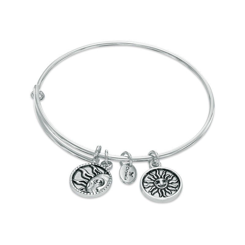 Chrysalis "Strength" Charms Adjustable Bangle in White Brass|Peoples Jewellers
