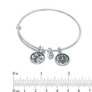 Chrysalis "Strength" Charms Adjustable Bangle in White Brass