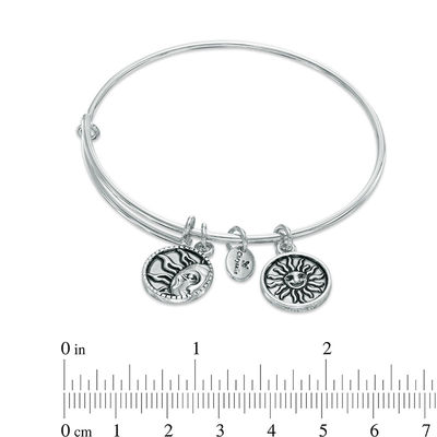 Chrysalis "Strength" Charms Adjustable Bangle in White Brass