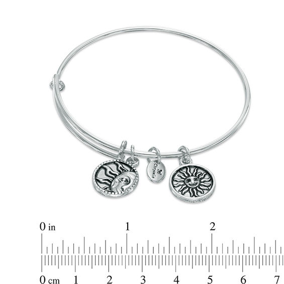 Chrysalis "Strength" Charms Adjustable Bangle in White Brass