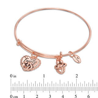 Chrysalis "Family" Charms Adjustable Bangle in Rose-Tone Brass