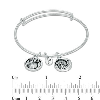 Chrysalis "Wisdom" Charms Adjustable Bangle in White Brass