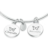 Chrysalis "Serenity" Charms Adjustable Bangle in White Brass