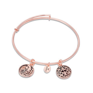 Chrysalis "Femininity" Charms Adjustable Bangle in Rose-Tone Brass