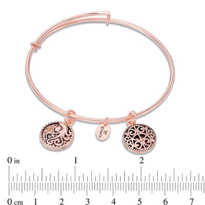 Chrysalis "Femininity" Charms Adjustable Bangle in Rose-Tone Brass