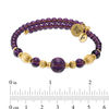 Chrysalis Purple Glass and Brass Bead Alternating Adjustable Bangle in Brass