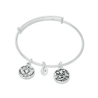 Chrysalis "Friendship" Charms Adjustable Bangle in White Brass