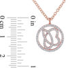 Thumbnail Image 4 of Julianna B™ 0.32 CT. T.W. Diamond Cursive &quot;JB&quot; Circle Pendant in 14K Rose Gold