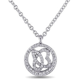 Julianna B™ 0.25 CT. T.W. Diamond Cursive &quot;JB&quot; Circle Pendant in 14K White Gold