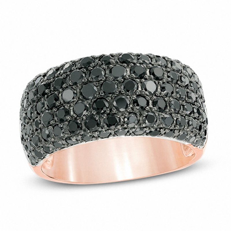 1.95 CT. T.W. Black Diamond Multi-Row Band in 10K Rose Gold|Peoples Jewellers