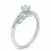 0.09 CT. T.W. Diamond Double Hearts Promise Ring in 10K White Gold