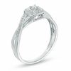 0.09 CT. T.W. Diamond Cushion Frame Twist Promise Ring in 10K White Gold