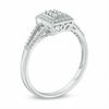 0.18 CT. T.W. Composite Diamond Rectangle Frame Promise Ring in 10K White Gold