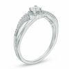 Thumbnail Image 1 of 0.11 CT. T.W. Diamond Wave Promise Ring in 10K White Gold