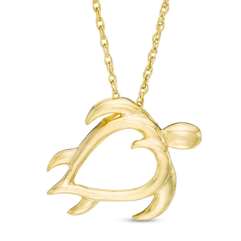 Open Heart Turtle Pendant in 10K Gold|Peoples Jewellers