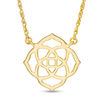 Mandala Flower Outline Necklace in 10K Gold