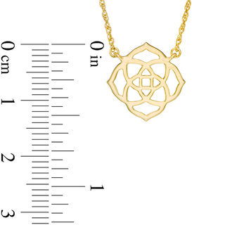 Mandala Flower Outline Necklace in 10K Gold