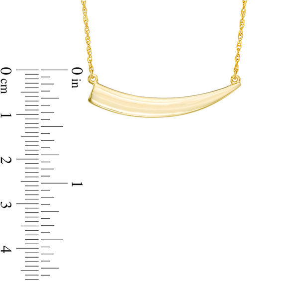 Sideways Horn Necklace in 10K Gold