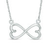 Sideways Heart-Shaped Infinity Necklace in 10K White Gold